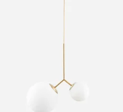 Suspension, Twice, opal, blanc, laiton, H70cm - House Doctor