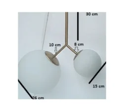 Suspension, Twice, opalin, transparent, laiton, H70cm - House Doctor