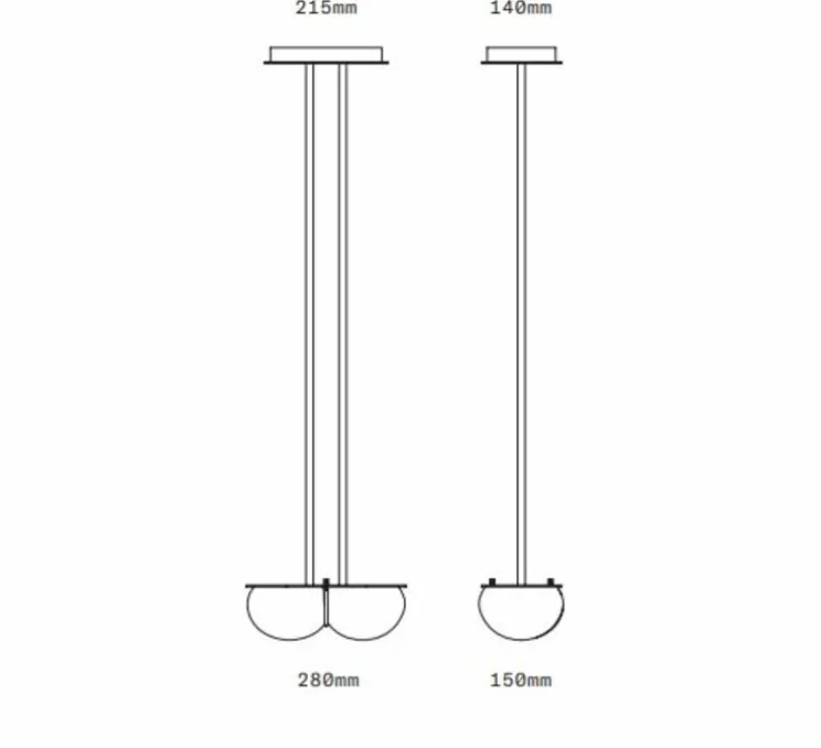 Suspension, Twin 4.0, Oyster, laiton brossé, L28cm, H15cm - SkLO Studio