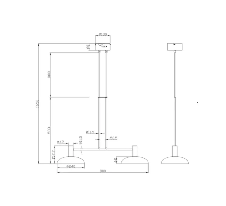 Suspension, Ufo Long, noir, L81cm, H58cm - Cobankeryd
