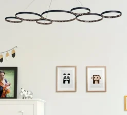 Suspension, Ultra 8 XS, noir, LED, dim, 2700K, 3168 lm, L141cm, H2cm - Le Deun