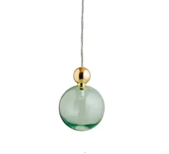 Suspension, Uva L, avec rosace, vert forêt et or brillant, Ø10cm, H15cm - Ebb and Flow