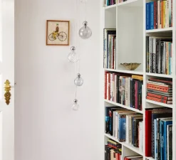 Suspension, Uva L, avec rosace, gris fumé et argent brillant, Ø10cm, H15cm - Ebb and Flow