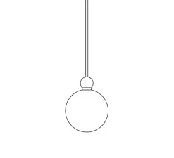 Suspension, Uva L, avec rosace, gris fumé et argent brillant, Ø10cm, H15cm - Ebb and Flow