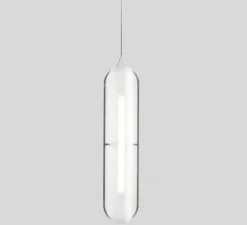 Suspension, Vale 1 Dali, transparent, anthracite, LED dimmable, 2700K, 1115lm, L102cm, H15cm - A-N-D