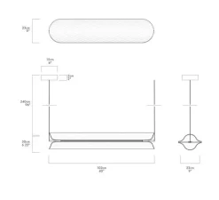 Suspension, Vale 2 Dali, transparent, anthracite, LED, 2700K, 2230lm, L102cm, H15cm - A-N-D