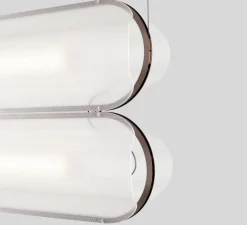 Suspension, Vale 2 Dali, transparent, rouille, LED, 2700K, 2230lm, L102cm, H15cm - A-N-D