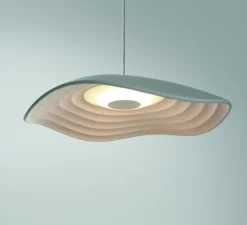 Suspension, Valentina S/24, gris et blanc, LED, 2700K, 715lm, Ø24cm, H20cm - Bover