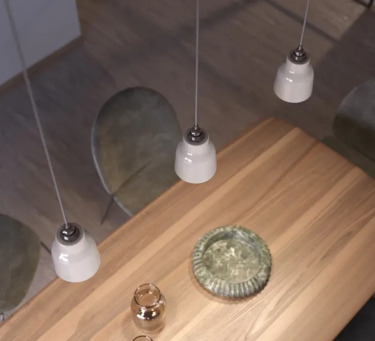 Suspension, vase céramique, blanc, Ø13cm, H15cm - Creative Cables