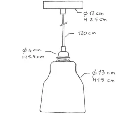 Suspension, vase céramique, blanc, Ø13cm, H15cm - Creative Cables