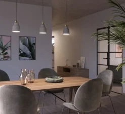 Suspension, vase céramique, ciment, Ø13cm, H15cm - Creative Cables