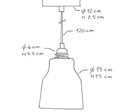 Suspension, vase céramique, ciment, Ø13cm, H15cm - Creative Cables