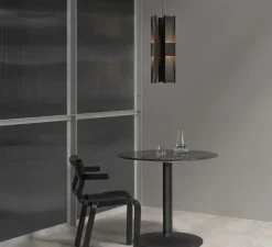 Suspension, Vector, 3 panneaux, noir, LED, dim, coupure de phase, 2700K, Ø22cm, H58cm - A-N-D