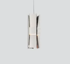 Suspension, Vector, 3 panneaux, acier poli, LED, dim, coupure de phase, 2700K, Ø22cm, H58cm - A-N-D