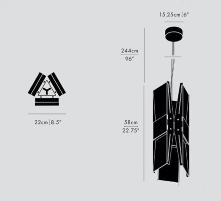 Suspension, Vector, 3 panneaux, rouille, LED, dim, coupure de phase, 2700K, Ø22cm, H58cm - A-N-D