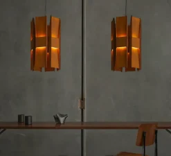 Suspension, Vector, 6 panneaux, rouille, LED, dim, coupure de phase, 2700K, L22cm, H58cm - A-N-D