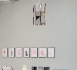 Suspension, Vector, 6 panneaux, acier poli, LED, dim, coupure de phase, 2700K, L22cm, H58cm - A-N-D