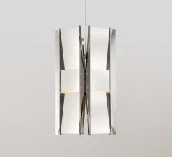 Suspension, Vector, 6 panneaux, acier poli, LED, dim, coupure de phase, 2700K, L22cm, H58cm - A-N-D