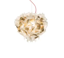 Suspension, Veli Aurea L, câble rouge, blanc, or, Ø60cm, H50cm - Slamp