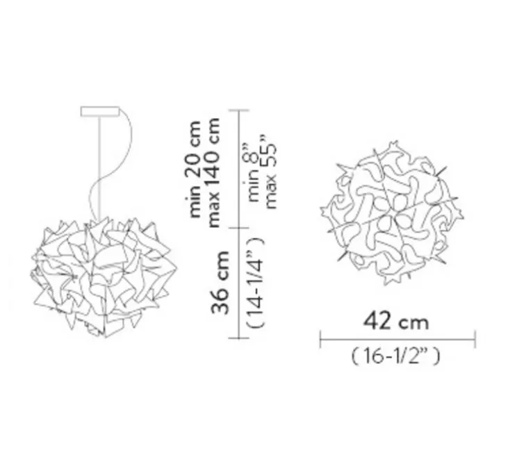 Suspension, Veli Aurea S, câble rouge, blanc, or, Ø42cm, H36cm - Slamp