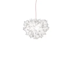 Suspension, Veli Foliage S, câble rouge, blanc, Ø45cm, H35cm - Slamp