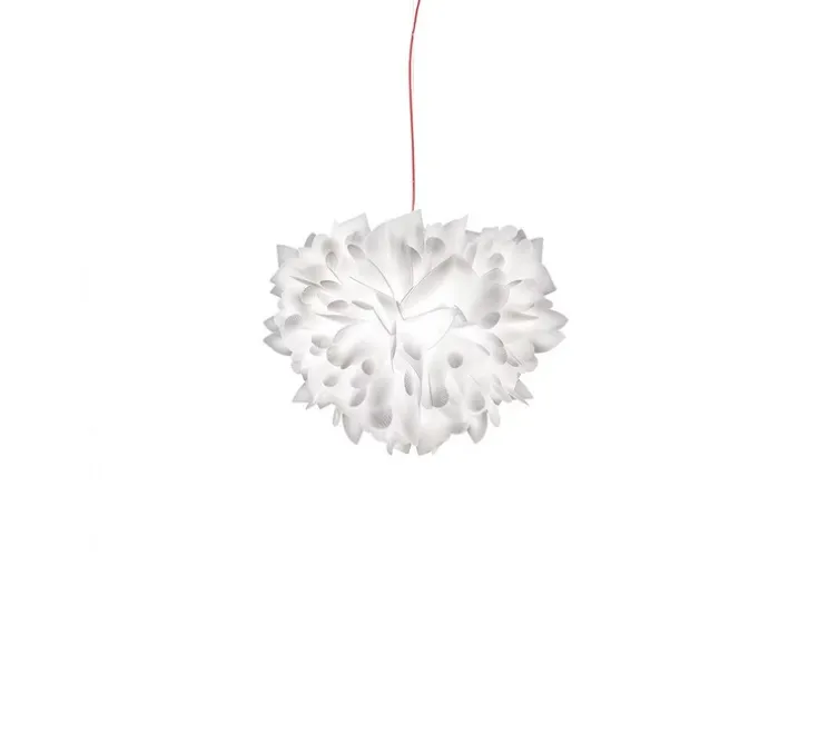 Suspension, Veli Foliage S, câble rouge, blanc, Ø45cm, H35cm - Slamp
