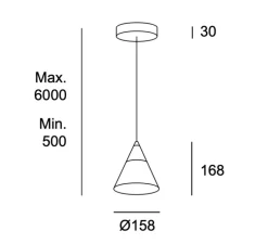Suspension, Veneto 1, transparent, LED, dim, 2700k, 452 lm, Ø15,8cm, H16,8cm - LEDs C4