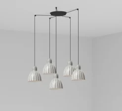 Suspension, Venice 5L, noir et blanc, Ø20cm, H19,7cm - Faro