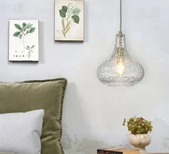 Suspension, Venice, transparent, doré, Ø24cm, H32cm - It's about Romi