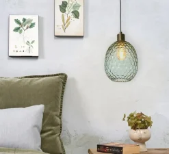 Suspension, Venice, vert, doré, Ø18cm, H30cm - It's about Romi