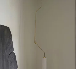 Suspension, Ventus, 1, LED, 2700K, 200 lm, laiton, verre opalin, Ø19cm, H132cm - FRAMA