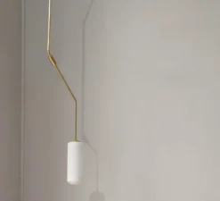 Suspension, Ventus, 1, LED, 2700K, 200 lm, laiton, verre opalin, Ø19cm, H132cm - FRAMA