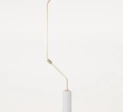 Suspension, Ventus, 1, LED, 2700K, 200 lm, laiton, verre opalin, Ø19cm, H132cm - FRAMA