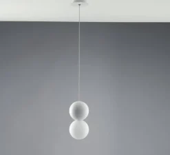 Suspension, Vertbois, prêt à peindre, plâtre, Suzanne, S1, blanc, Ø10cm, H19,5cm - Nedgis