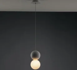 Suspension, Vertbois, prêt à peindre, plâtre, Suzanne, S1, blanc, Ø10cm, H19,5cm - Nedgis