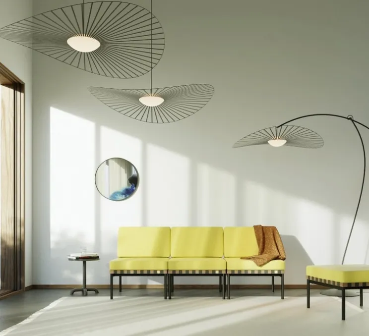 Suspension, Vertigo Nova, grande, noir et blanc, LED, dim, 2700K, 1350 lm, Ø190cm, H13,2cm - Petite Friture