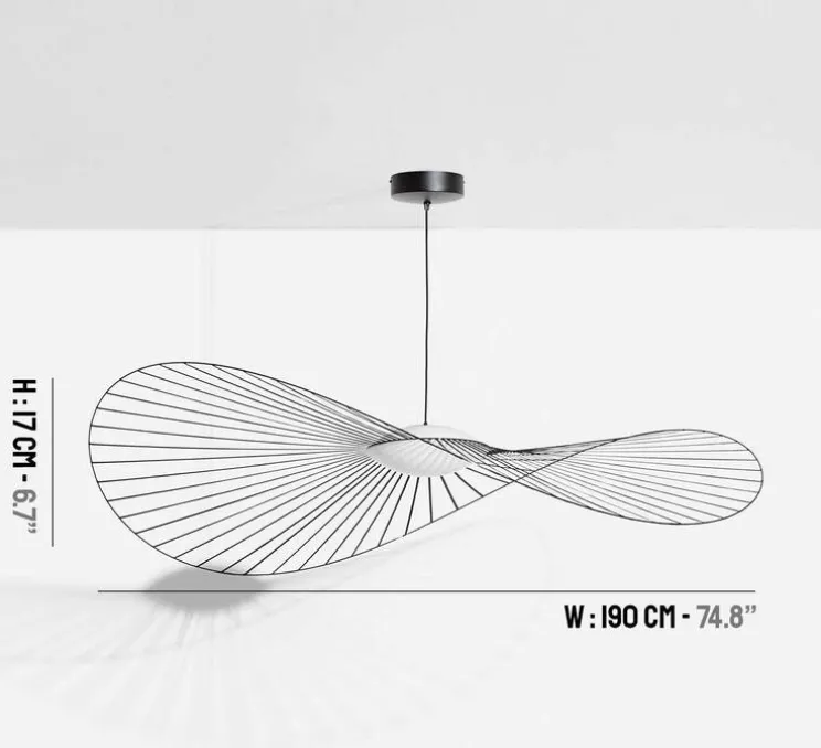 Suspension, Vertigo Nova, grande, noir et blanc, LED, dim, 2700K, 1350 lm, Ø190cm, H13,2cm - Petite Friture