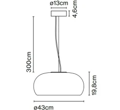 Suspension, Vetra 43, ambre, LED, 2700k, 881lm, Ø43cm, H19,8cm - Marset