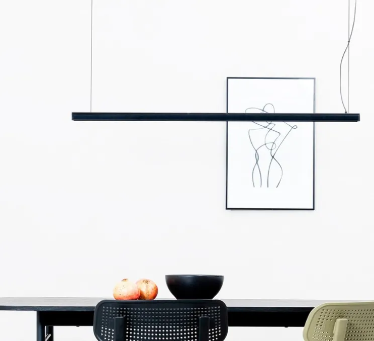 Suspension, Vico 115, noir mat, LED, dim, 2700K, 1703 lm, L115cm, H3,2cm - Faro