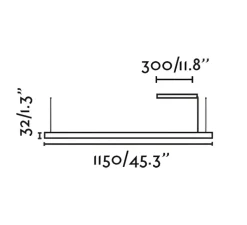 Suspension, Vico 115, noir mat, LED, dim, 2700K, 1703 lm, L115cm, H3,2cm - Faro