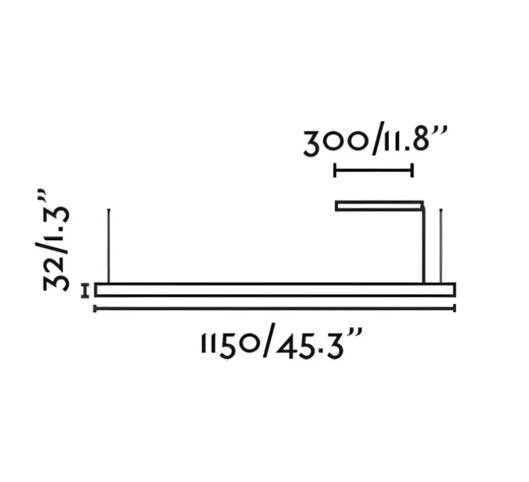Suspension, Vico 115, noir mat, LED, dim, 2700K, 1703 lm, L115cm, H3,2cm - Faro