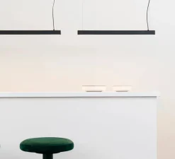 Suspension, Vico 60, noir mat, LED, dim, 2700K, 1500 lm, L60cm, H3,2cm - Faro