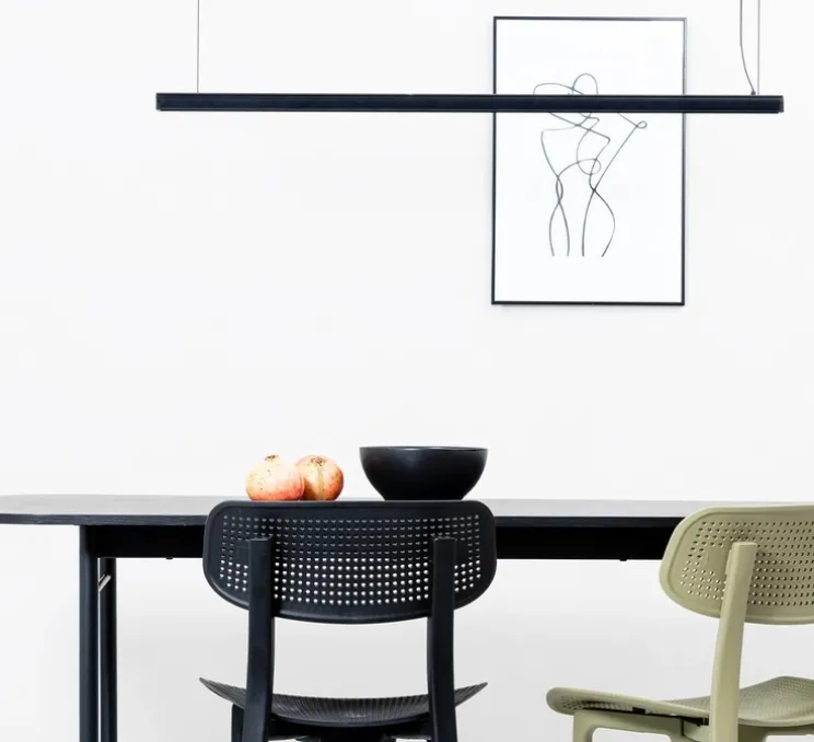 Suspension, Vico 115, noir mat, LED, dim, 2700K, 2800 lm, L115cm, H3,2cm - Faro