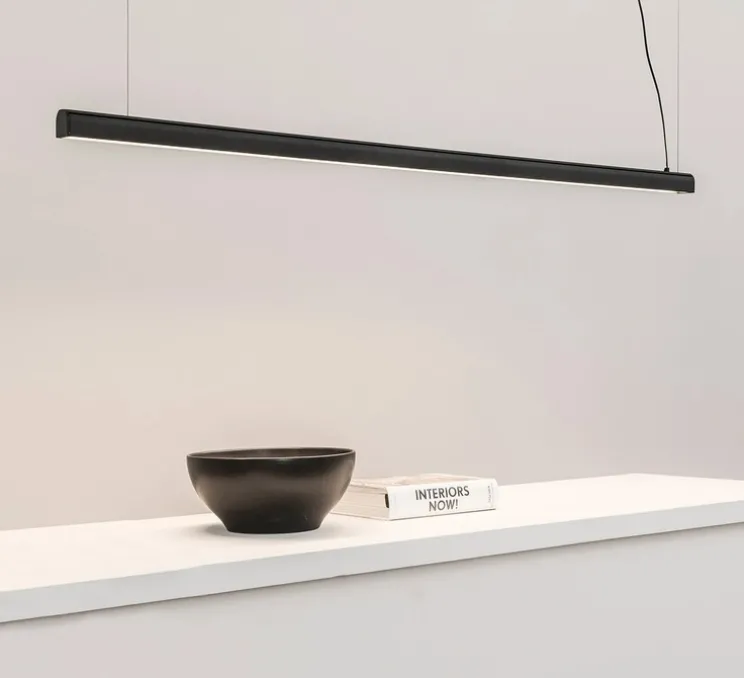 Suspension, Vico 115, noir mat, LED, dim, 2700K, 2800 lm, L115cm, H3,2cm - Faro