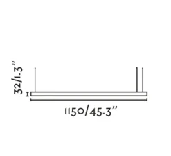 Suspension, Vico 115, noir mat, LED, dim, 2700K, 2800 lm, L115cm, H3,2cm - Faro