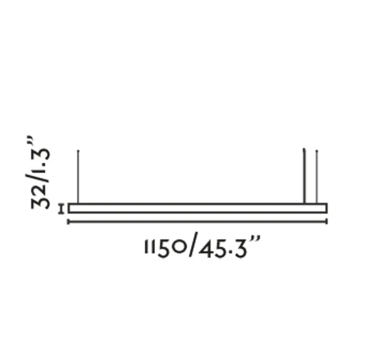 Suspension, Vico 115, noir mat, LED, dim, 2700K, 2800 lm, L115cm, H3,2cm - Faro