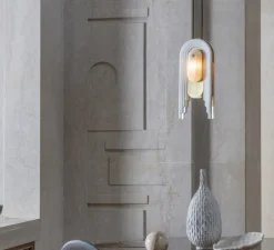 Suspension, Vima, albâtre, laiton, L36cm, H40cm - Bert Frank