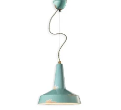 Suspension, Vintage C1417, bleu vintage, Ø35cm, H33cm - Ferroluce