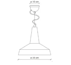 Suspension, Vintage C1417, bleu vintage, Ø35cm, H33cm - Ferroluce