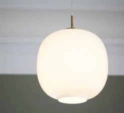 Suspension, VL 45 Radiohus, blanc, verre opal brillant, Ø37cm, H44,8cm-Louis Poulsen